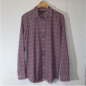 NWOT Perry Ellis Blue and Red Floral Button Down Men’s Shirts size M